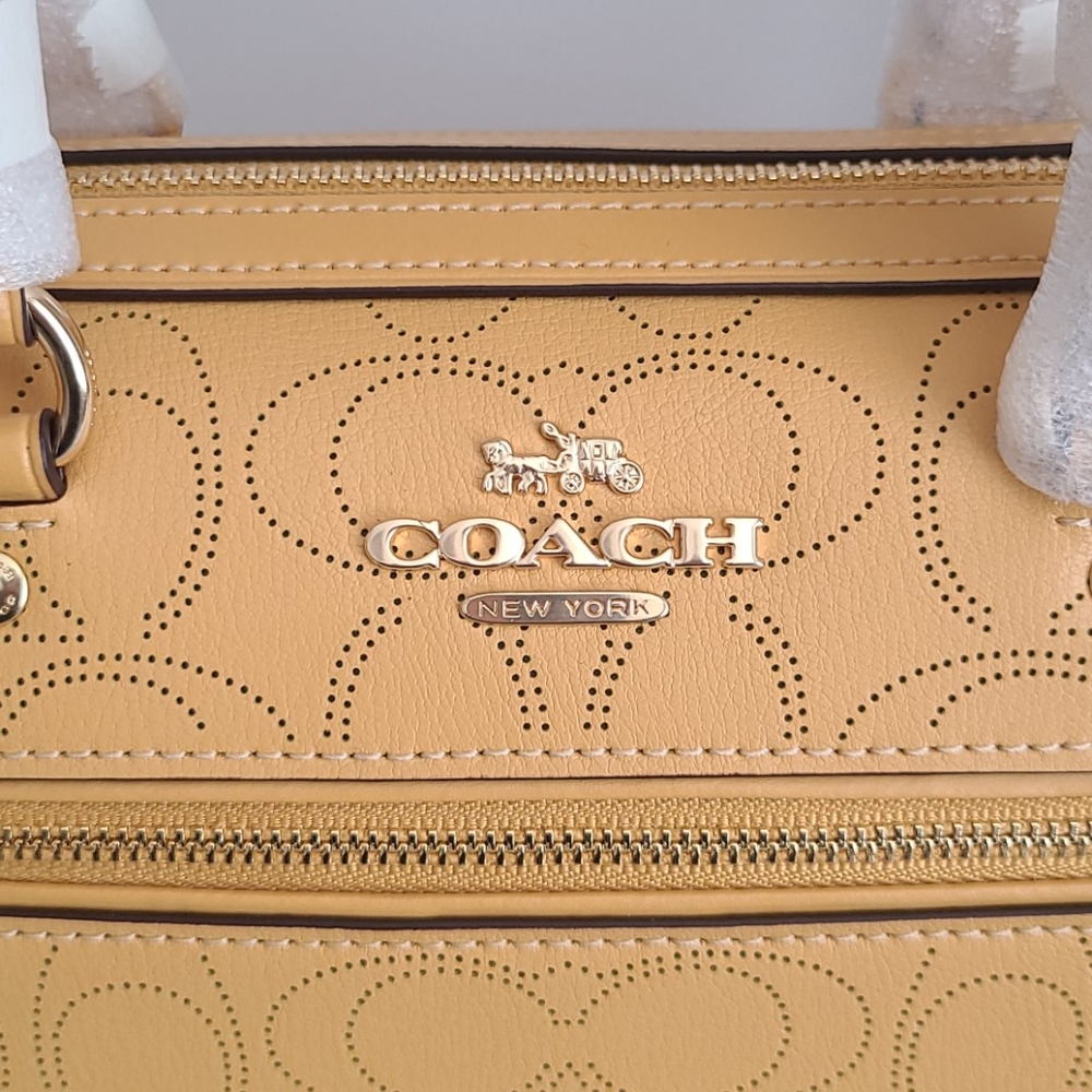 COACH ROWAN PERFORATED LOGO TOP HANDLE TOTE - Picture 13 of 16